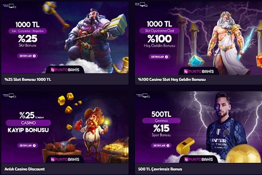 Puntobahis bonusları hakkında merak ettiğiniz herşeyi bulabilirsiniz. Yatırımlarınız veya olası kayıplarınız için avantajlı promosyonları değerlendirin.